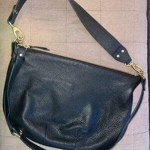 Quince Black Leather Shoulder Bag